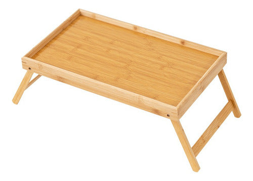 Mesa Desayuno Cama Bandeja Notebook 30cmx50cmx24cm - Cukin Madera Clara