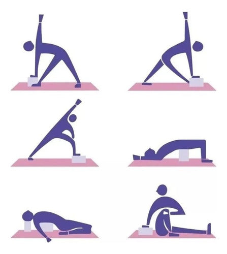 Fitness Yoga Ladrillo Goma Eva Bloque Pilates Deporte 180g Violeta