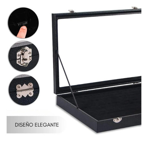 Organizador Exhibidor 100 Anillos Aros Terciopelo - Norplat Negro