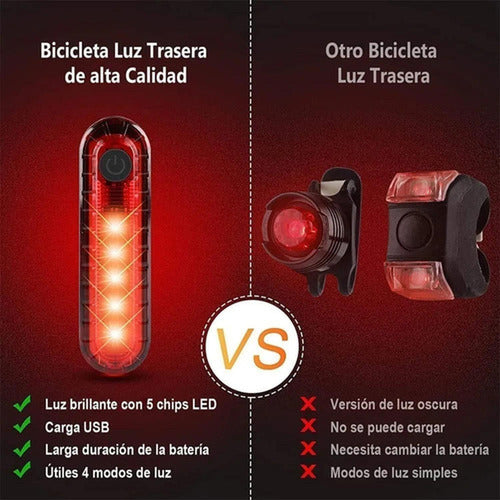 Luces Delanteras Y Traseras Para Lluvia Bicicleta - Norplat Negro