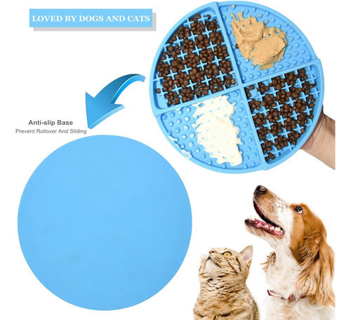 Plato Anti Ansiedad Come Lento Para Perro Mascota - Celeste Celeste