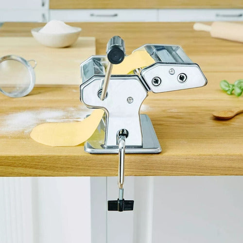 Maquina Para Hacer Pasta + Spaggetti + Cintas 3 En 1 Plateado