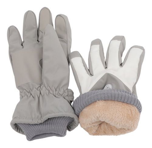 Guantes Térmicos Invierno Ski Nieve Pantalla Táctil Norplat Gris Claro - M