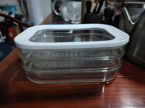 3 Contenedores Hermeticos Para Cecinas Y Queso - Norplat Blanco
