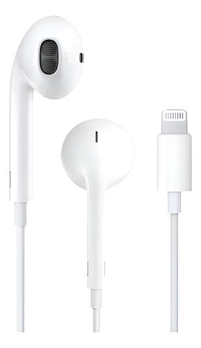 Audifonos Manos Libres Norplat Compatible Con iPhone 7 Al 14 Blanco