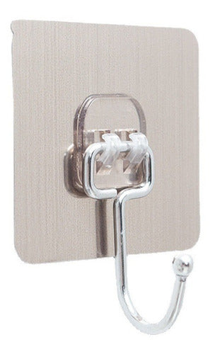 Pack 5 Unidades Gancho 8x8 Para Pared Metálico Con Adhesivo