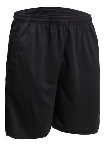Shorts De Juego Hombre Futbol Deporte Elastico Liso Norplat Negro Lisa L
