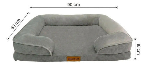 Cama Antiestres Norplat 90cm Xl - Perro Colchon Ortopédica  Gris Claro Ortopédico