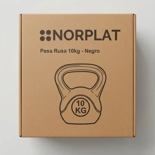 Pesa Rusa Norplat Kettlebell 10kg - Entrenamiento Fitness Negro