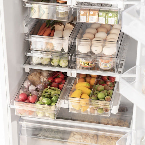 Bandeja Organizador Refrigerador Cajón Deslizante - Cukin Transparente