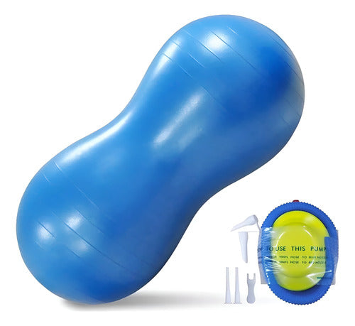Balón Ovalado Pilates Yoga Tipo Maní 90x45cm Kine - Norplat Azul