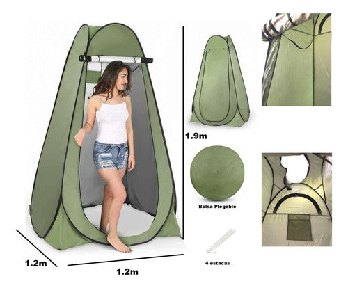 Norplat Carpa Vestidor Portatil Camping Ventana Ducha Baño Verde