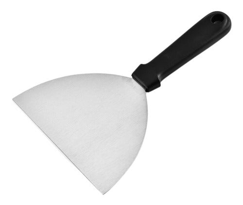 Espatula Metálica Para Cocina Parrilla Plancha Hamburguesas Negro