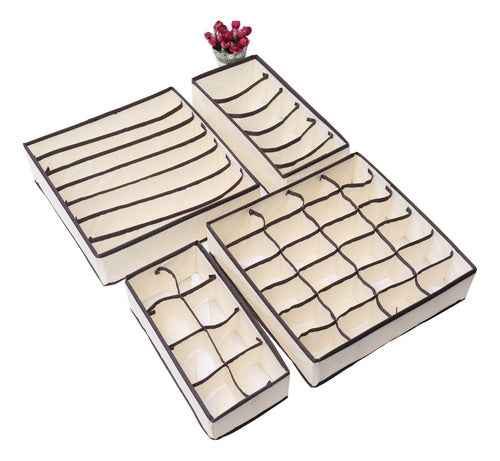 Set 4 Organizadores Ropa Interior Calcetines Sosten Closet Arena