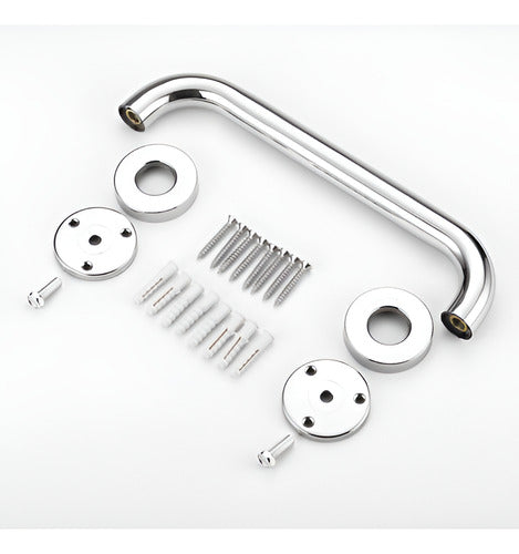 2 Barras De Seguridad Apoyo Pasamanos Acero Inox - Norplat Plateado