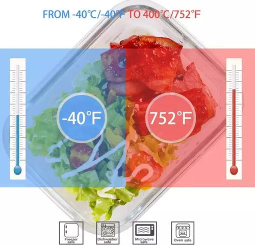 Taper Tupper Contenedor Hermético Vidrio 1500 Ml 1.5l Cukin Transparente