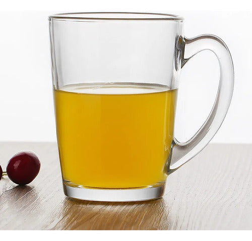 Set 6 Tazas Para Café Con Leche Té Capuccino Vidrio 250ml Blanco Capuccino 250