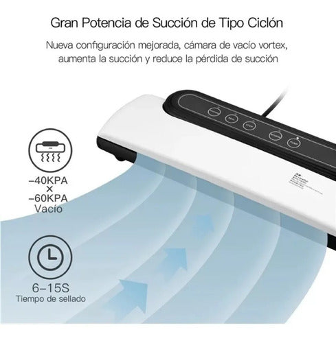 Maquina Selladora Al Vacio Alimentos Ideal Sous Vide - Cukin Blanco
