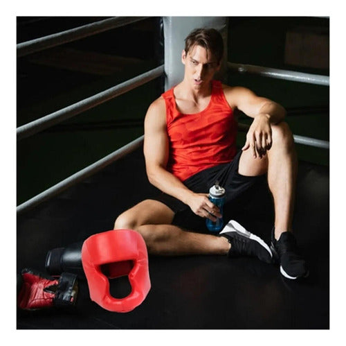 Casco Boxeo Cabezal De Protección Mma Taekwondo - Norplat Rojo L