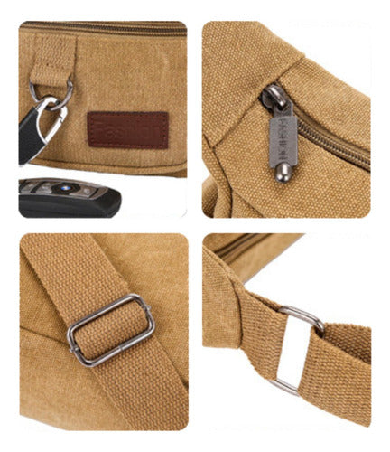 Bandolera Maletin Hombre Grande Capacidad Bolsillos Norplat Marrón Claro