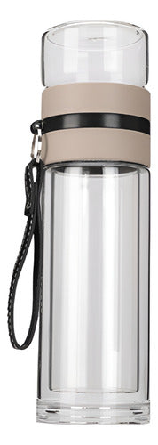 Botella Infusor Vidrio Borosilicato Infusión Separado De Té Blanco