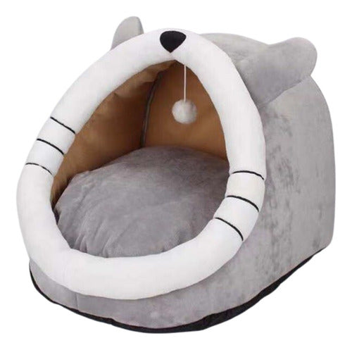 Casa Cama Plush Iglú Nido Mascota Perro Gatos - Wuf Gris 03