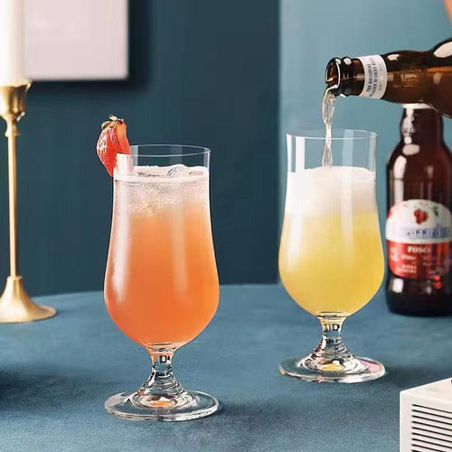 6 Copas Coctel Tropical Tiki Cocktail Premium 480ml Norplat Transparente