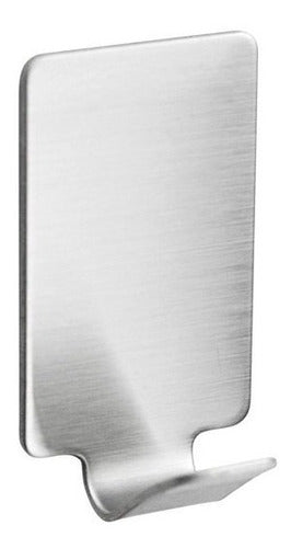 Pack De 10 Colgadores Percha Ancho Baño Organizador Adhesivo Plateado