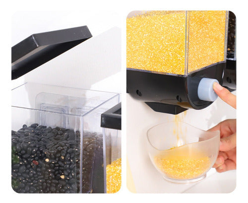 Dispensador Cereal Grano Dulce Frutos Secos Pared 1l Norplat Negro