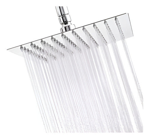 Cabezal Ducha Cuadrado 25cm 121 Boquillas Acero Inox Norplat Plateado Cromado