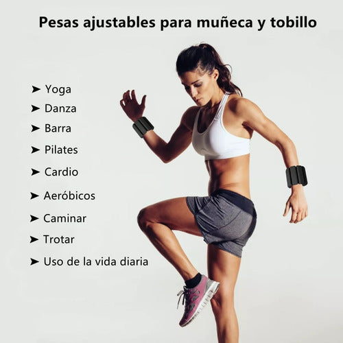 2 Muñequeras Pulsera Silicona Con Peso 450g C/u - Norplat Negro