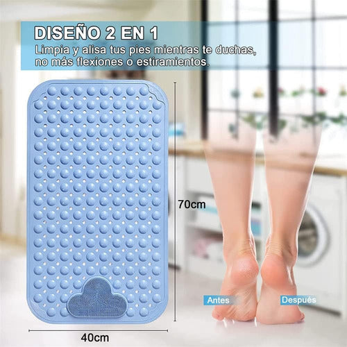 Piso Goma Antideslizante Para Ducha Tinas Alfombra - Norplat Azul