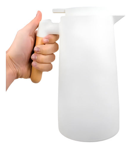 Jarra Termica Norplat 1 Litro Vidrio Aislante Calor Frio Blanco