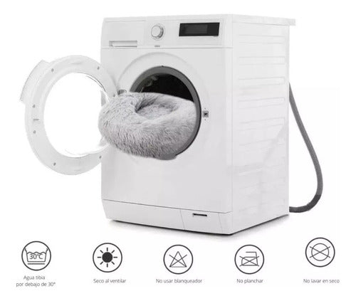 Cama Mascotas Perros Grandes Antiestres 80cm Talla Xl - Wuf Crema