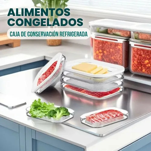 3 Contenedores Hermeticos Para Cecinas Y Queso - Norplat Blanco