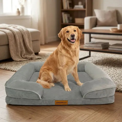 Cama Antiestres Norplat 110cm Xxl Perro Colchon Ortopédica  Gris Claro Ortopédico