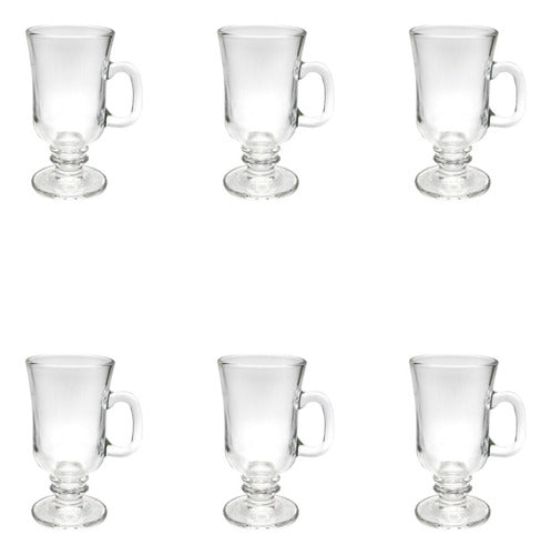Set 6 Tazas Para Capuchino Café Té Vidrio 250ml Cappuccino Transparente Capuchino