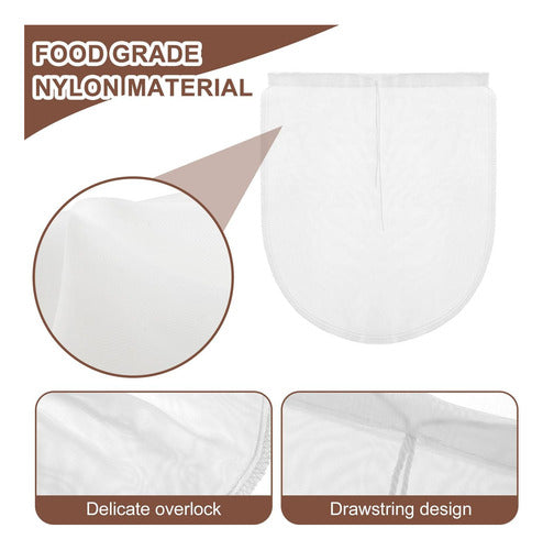 Set 3 Bolsas Para Filtrar Leche Vegetal Malla Fina - Norplat Blanco