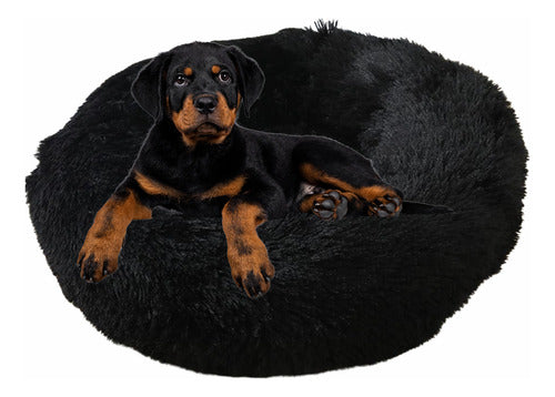 Cama Mascota Perro Grande Antiestres 110cm Xxl Wuf Norplat Negro Liso