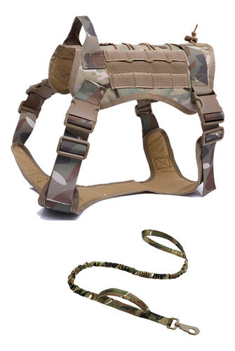 Arnés Para Perro - Táctico Con Forma De Coraza - Norplat Camuflado Verde M