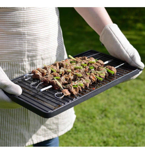Plancha Churrasquera Hierro Fundido Reversible - Norplat Negro