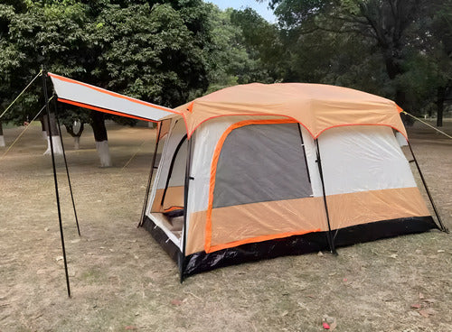 Tienda Familiar 8 A 12 Personas Impermeable Carpa Camping Naranja
