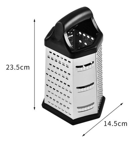 Rallador De Queso Verduras Frutas Hexagonal Acero - Norplat Negro