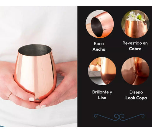 2 Vasos Lisos Moscow Mule Mugs Copas Coctel 500ml - Norplat Moscow Copa