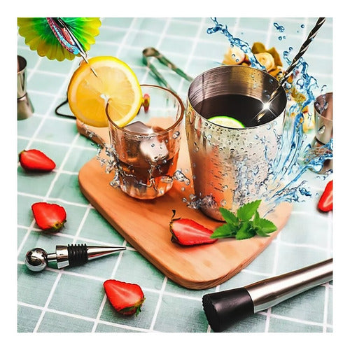 Juego De Cócteles Para Bar Pub 22 Piezas - Cukin Plateado