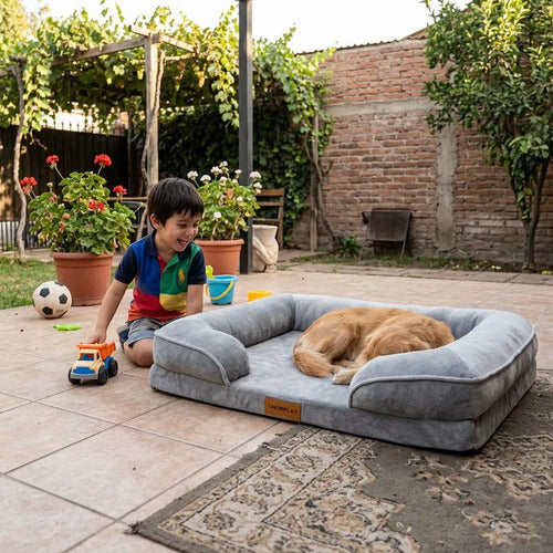 Cama Antiestres Norplat 90cm Xl - Perro Colchon Ortopédica  Gris Claro Ortopédico