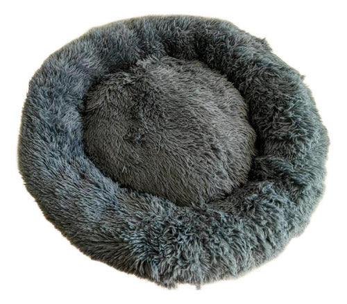 Cama Mascotas Perros Grandes Antiestres 90cm Talla Xxl - Wuf Gris Oscuro