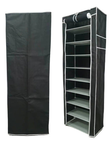 Organizador Zapatos Lona Zapatero Armable 30 Pares 9 Pisos Negro