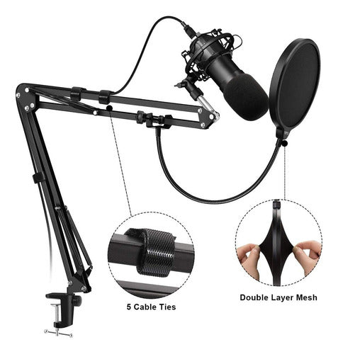 Soporte Brazo Micrófono Norplat Tiktok Estudio Grabación Negro