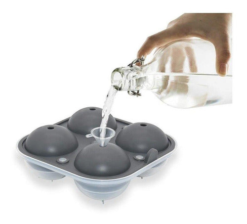 Molde De Silicona Para Bolas De Hielo 6 Cm - Cukin Negro
